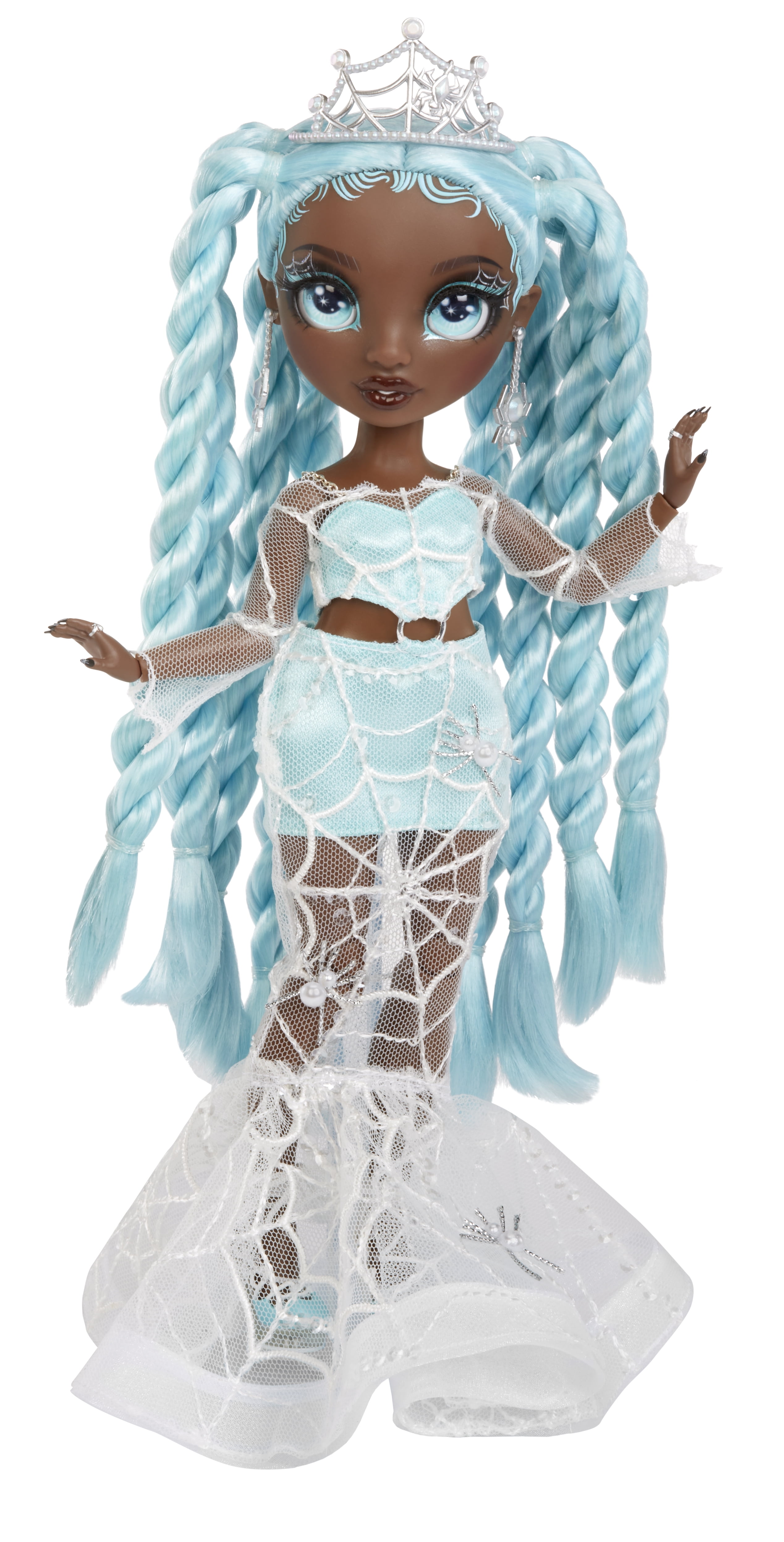 Rainbow Vision COSTUME BALL Rainbow High Robin Sterling (Light Blue) Fashion Doll. 11 inch Spider Queen Costume and Accessories. Gift for Kids 6-12 Years Old & Collectors