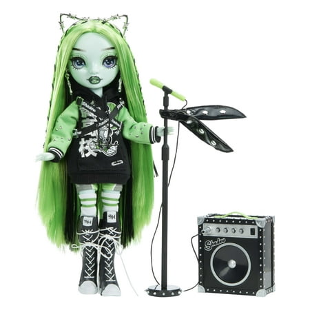 Rainbow Vision Shadow High Neon Shadow - Harley Limestone (Neon Green) Fashion Doll. 2 Designer Outfits Mix & Match Rock Band Accessories PLAYSET, Great Gift for Kids 6-12 Years Old & Collectors