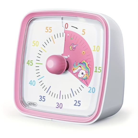 Rainbow Visual Timer with Night Light - 60-Minute Silent Countdown, Perfect for Classroom, Kitchen & Office Use, YUNBAOIT