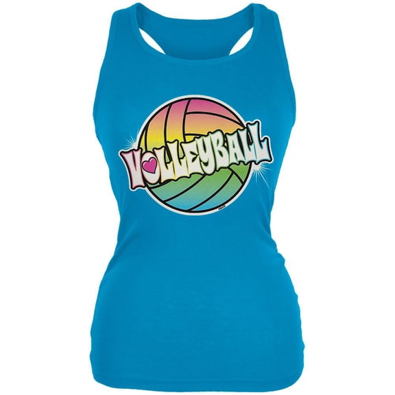 Rainbow Volleyball Neon Juniors Soft Tank Top