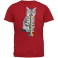 thumbnail image 1 of Rainbow Vomit Cat Red Adult T-Shirt - Small, 1 of 1
