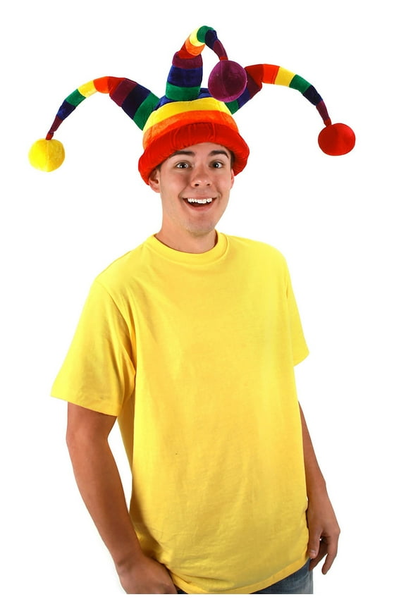 Rainbow Wacky Jester Plush Hat
