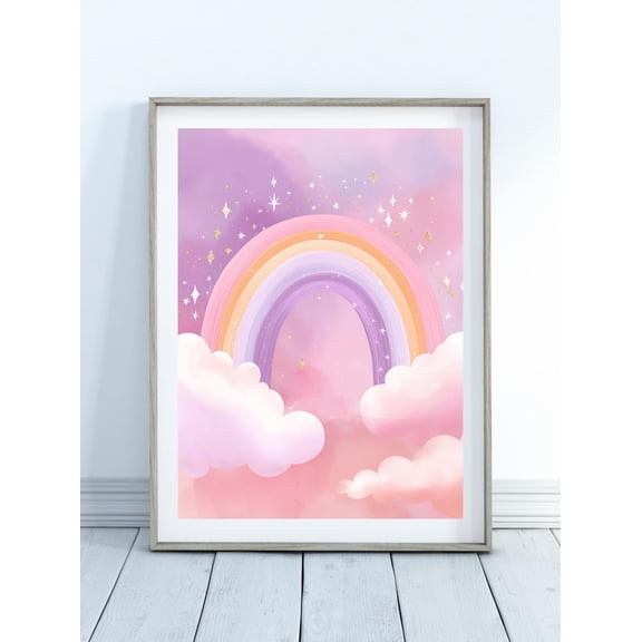 Rainbow Wall Art Print Home Decor, Unframed Paper Poster 24x36in