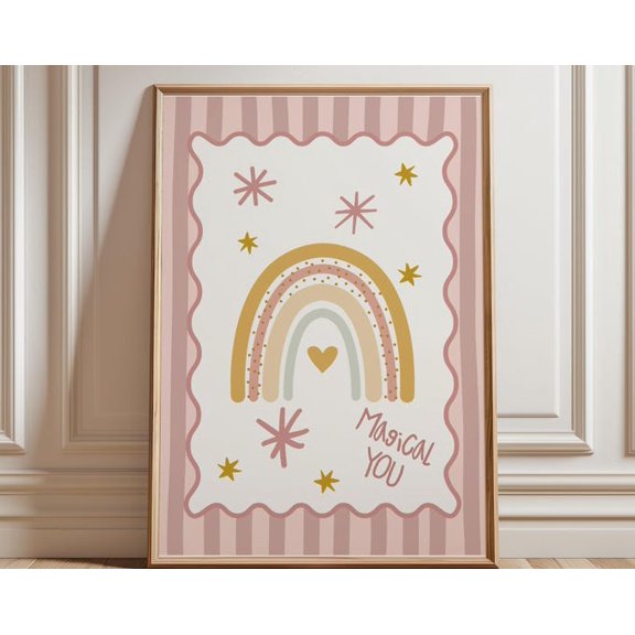 Rainbow Wall Art Print, Unframed Paper Poster 24x36in