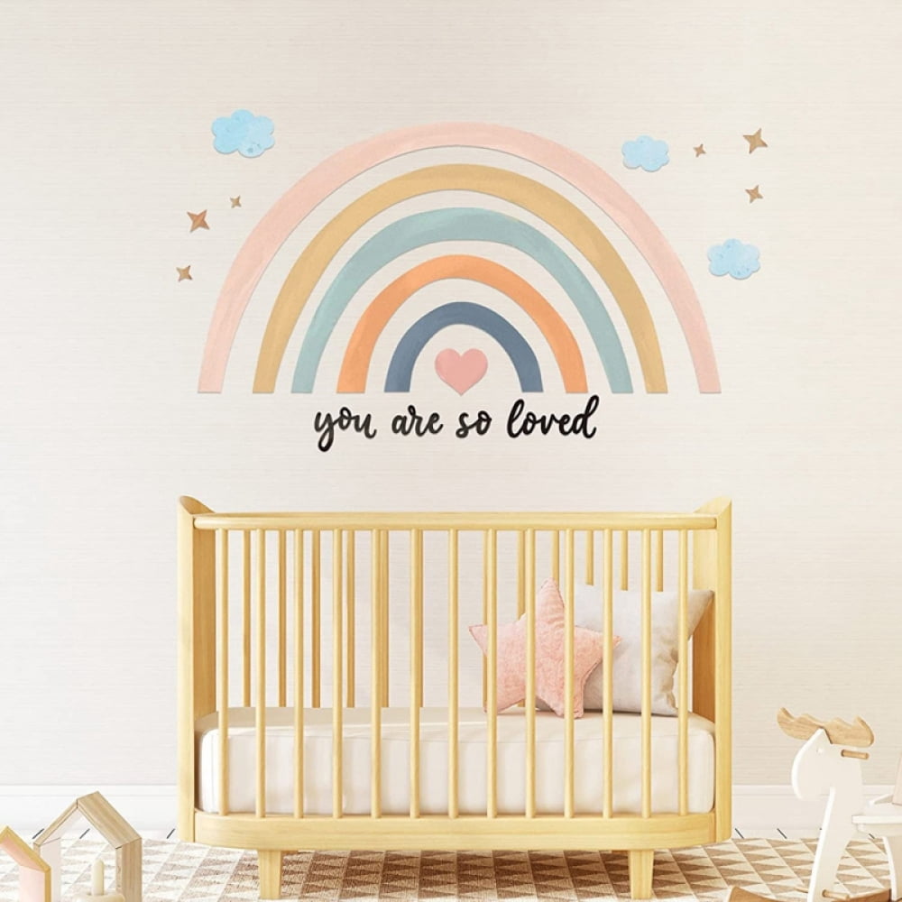 Rainbow Wall Decals Peel and Stick, Rainbow Wall Sticker Decals, Boho ...