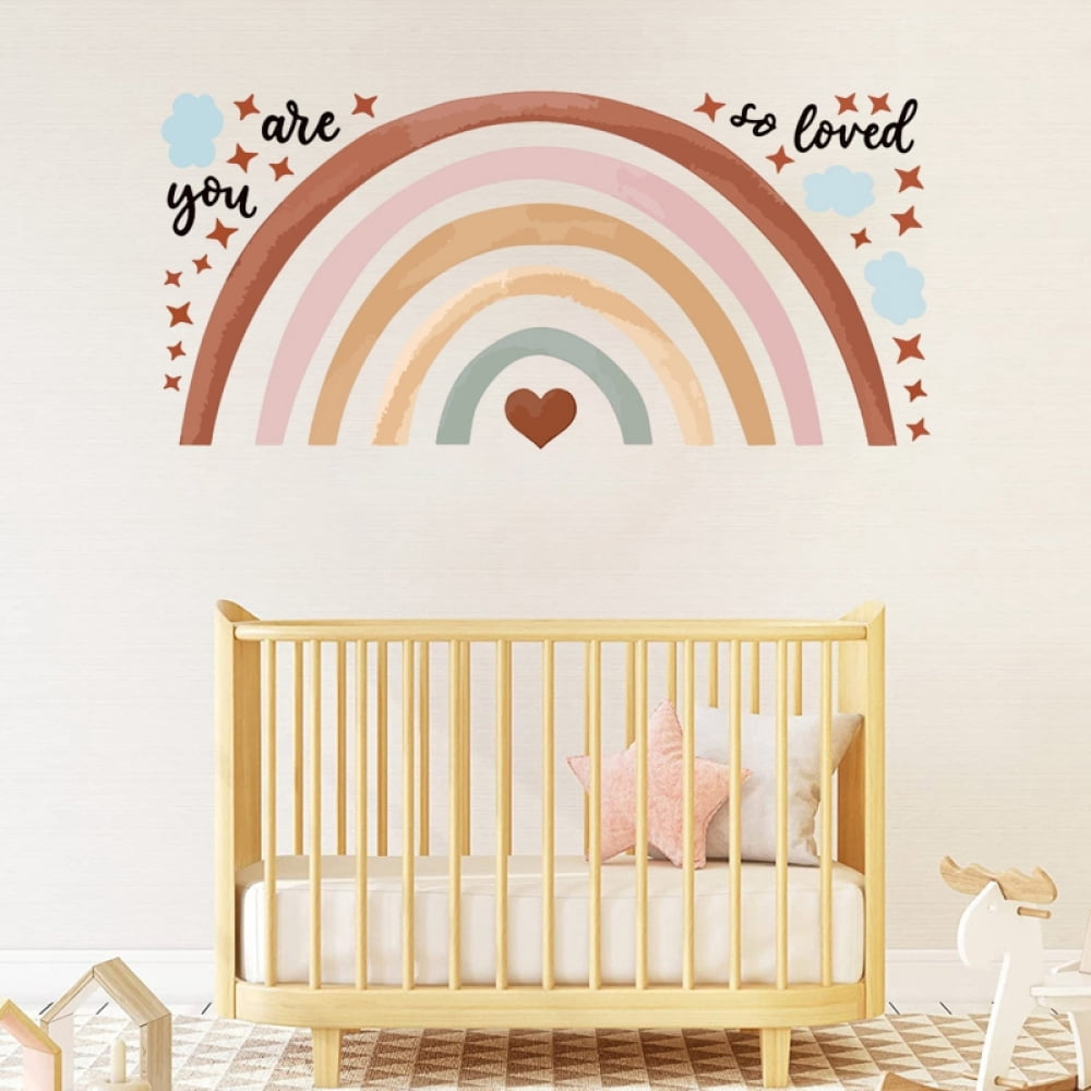 Rainbow Wall Decals Peel and Stick, Rainbow Wall Sticker Decals, Boho ...