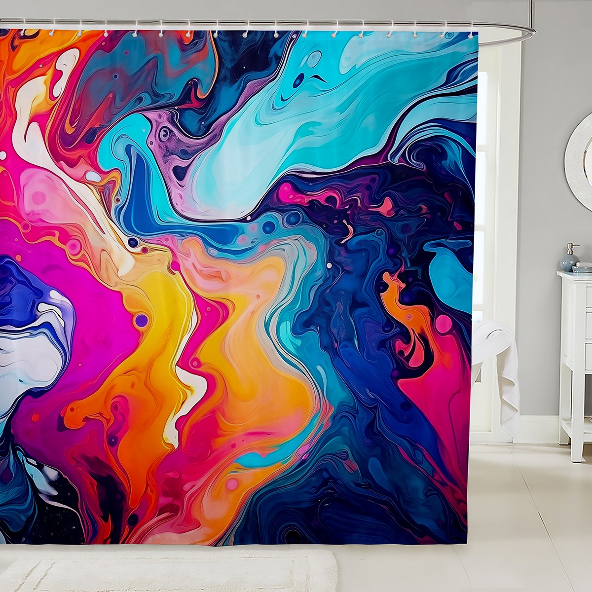Rainbow Watercolor Bath Curtain For Kids Boys Girls Oil Painting Shower rainbow-watercolor-bath-curtain-for-kids-boys-girls-oil-painting-shower