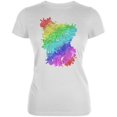 thumbnail image 1 of Rainbow Watercolor Easter Bunny Juniors Soft T Shirt White SM, 1 of 1