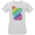 thumbnail image 1 of Rainbow Watercolor Easter Bunny Womens Organic T Shirt White MD, 1 of 1