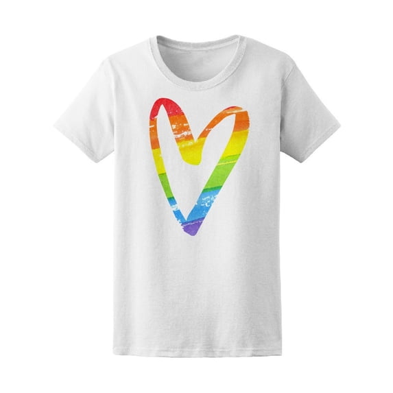 Rainbow Watercolor Heart Tee Men's -Image by Shutterstock