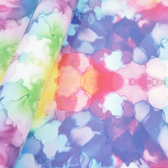 Rainbow Watercolor Heat Transfer Vinyl by Make Market â€“ 12" x 24" Sheets for Iron-On Apparel & Accessories - Compatible with Most Cutting Machines - Lead & Phthalate Free - 12 Pack