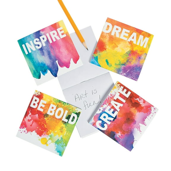 Rainbow Watercolor Notepads - Party Favors - 24 Pieces