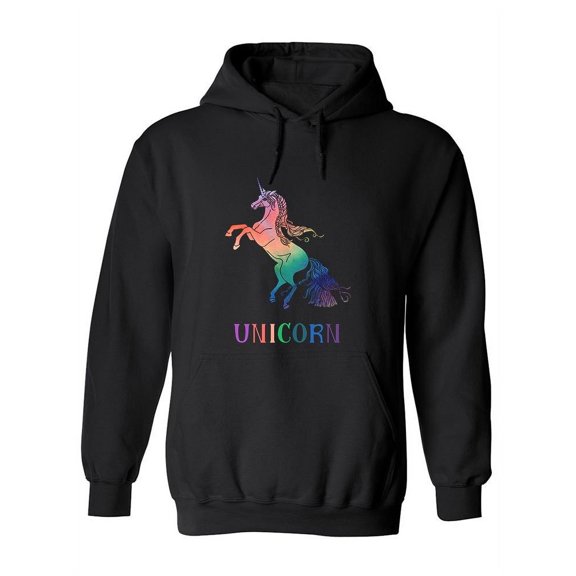 Rainbow Watercolor Unicorn Hoodie Women -Image by Shutterstock, Female Medium