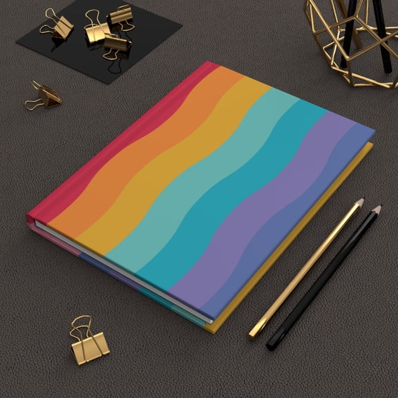 Rainbow Waves Hardcover Matte Journal