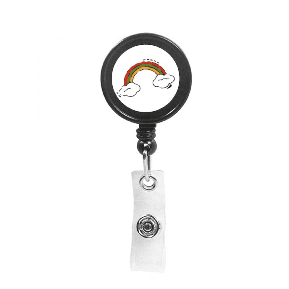 Rainbow Weather Wind Illustration Pattern Retractable Keychain Badge Holder ID Badge