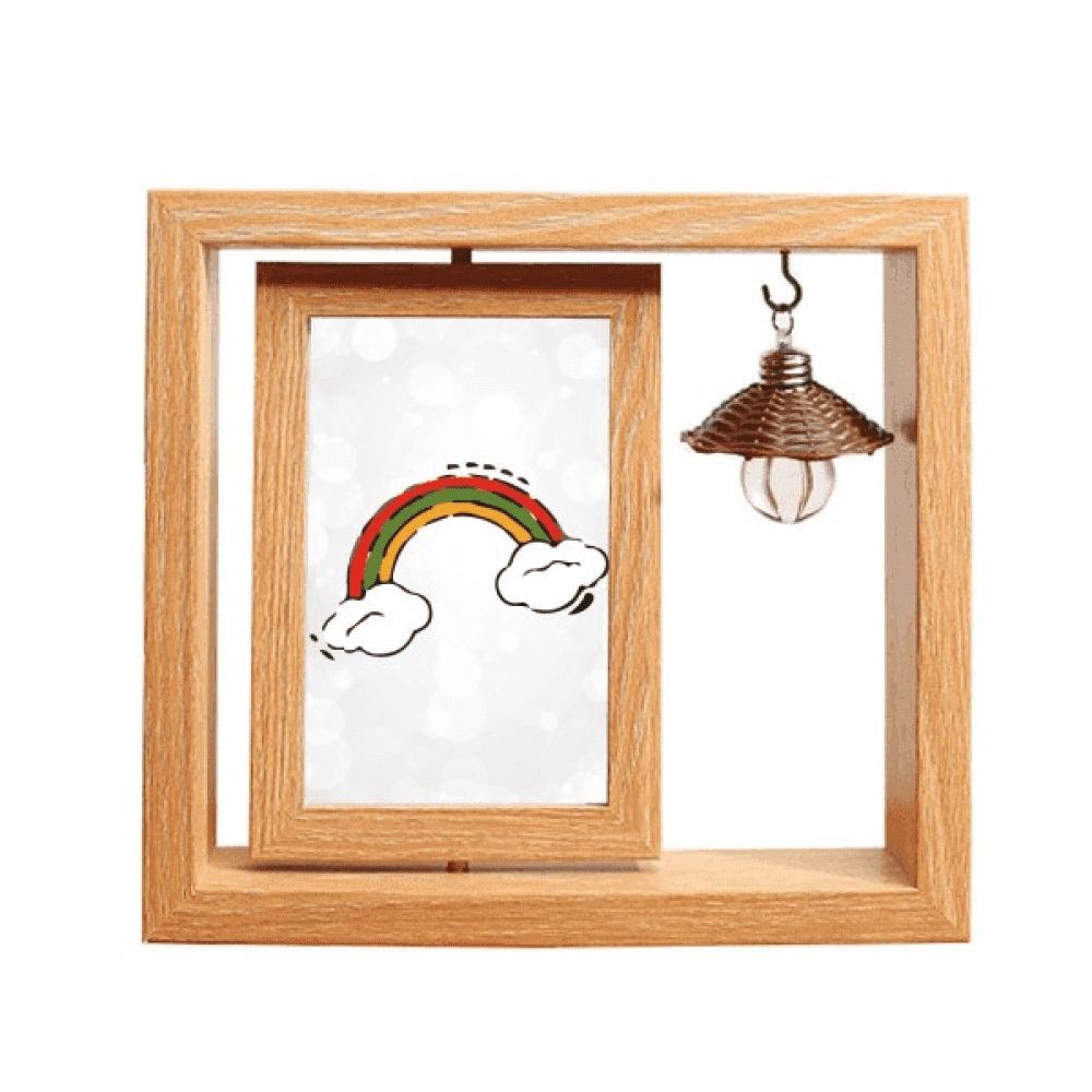 Windy Triangle Frame Rainbow Weather Wind Illustration Pattern Wooden Rotating Picture Photo ...