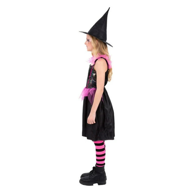 Rainbow Web Witch Costume Pink Black Dress Rainbow Web Witch Costume Pink Black Dress