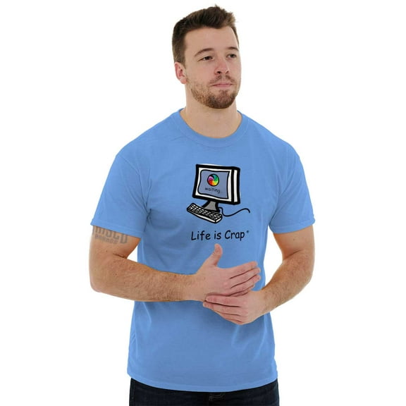 Rainbow Wheel Computer Loading Plus Size Crewneck Graphic Tee Shirt Brisco Brands 3X