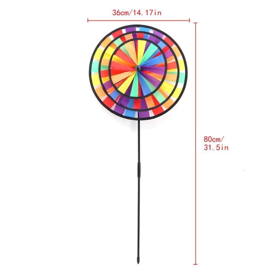 Rainbow Wind Spinner Colorful Windmill Cartoon Winnower Toy