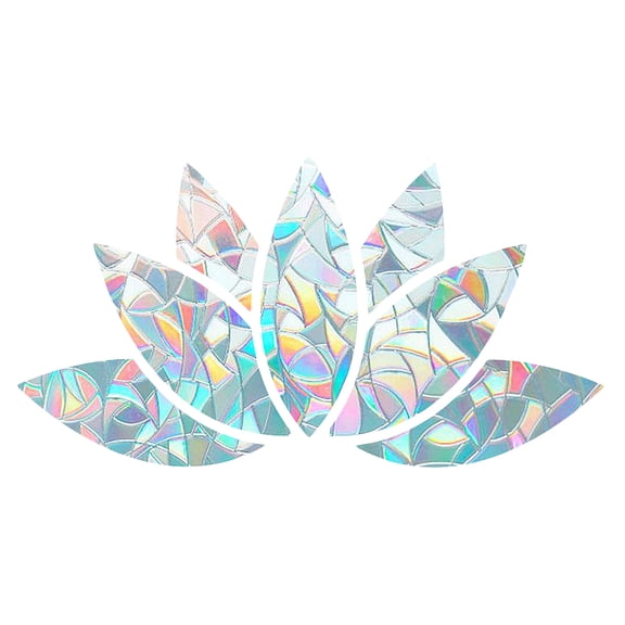 Rainbow Window Cling Lotus Anti-Collision Glass Decals Rainbow Stickers Window Glass Decal Sun Catcher Decorations Non Adhesive Prismatic