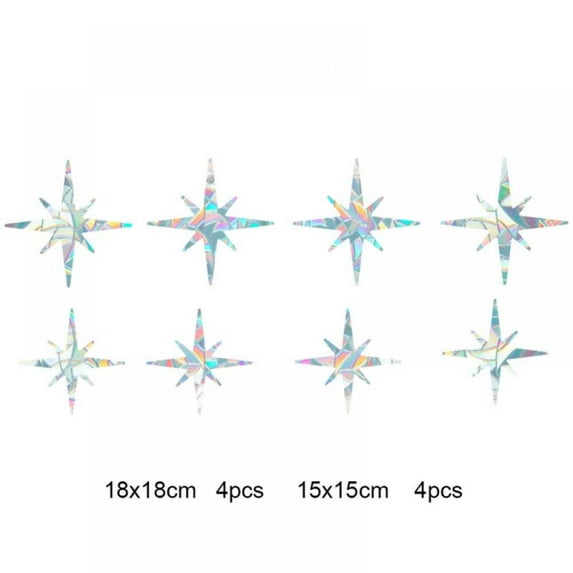 Rainbow Window Glass Sticker PVC Electrostatic Glue-Free Window Grille Removable Film Star Diamond Cloud Window Decal for Home Decor