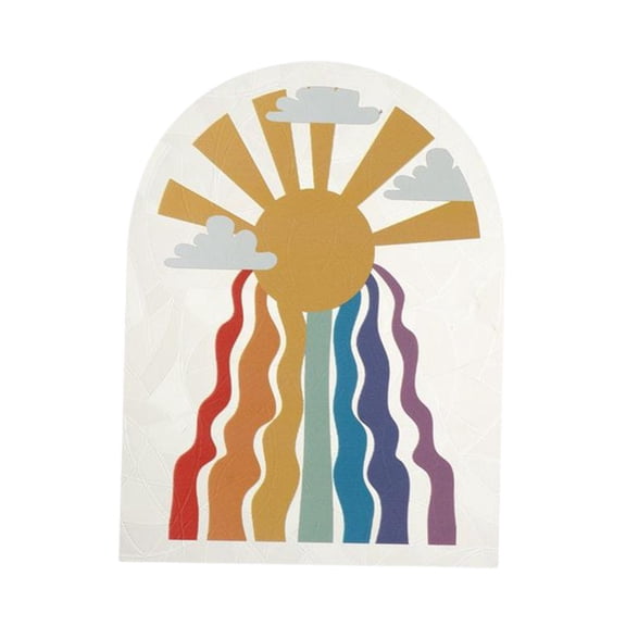 Rainbow Window Mirror Sticker Window Supplies DIY Mural Decal Window Clings for Home Party Office Fridge Decor 12cmx11cm