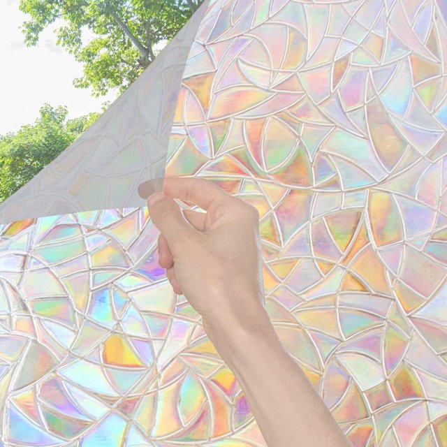 Rainbow Window Privacy Film ‚Äì 3D Decorative Stained Glass Clings UV