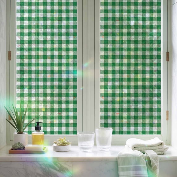 Rainbow Window Privacy Film, Farm Buffalo Lattice Non-Adhesive Static ...
