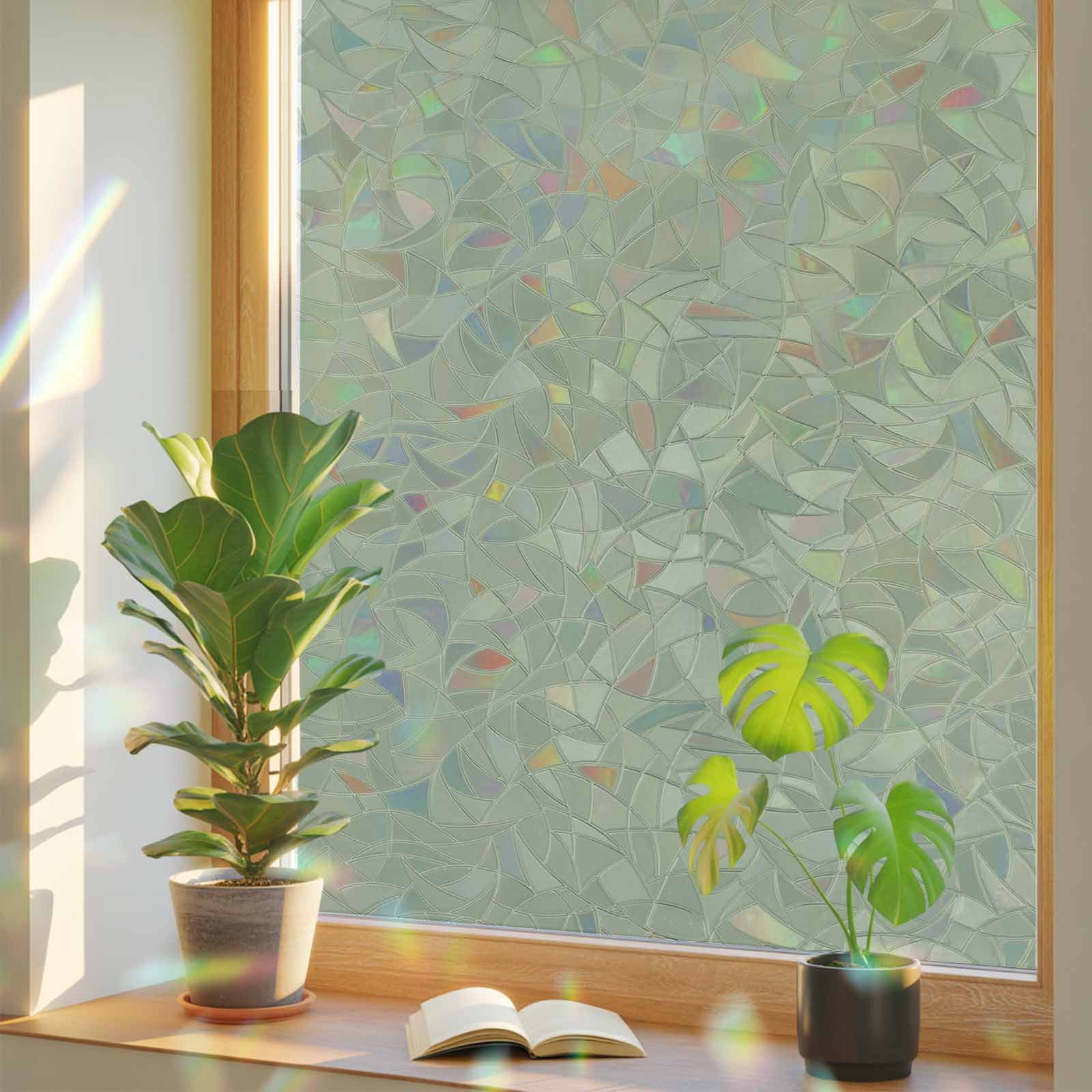 Sage Pvc Windows Rainbow Window Privacy Film, Sage Green Static Cling Decorative Window ...