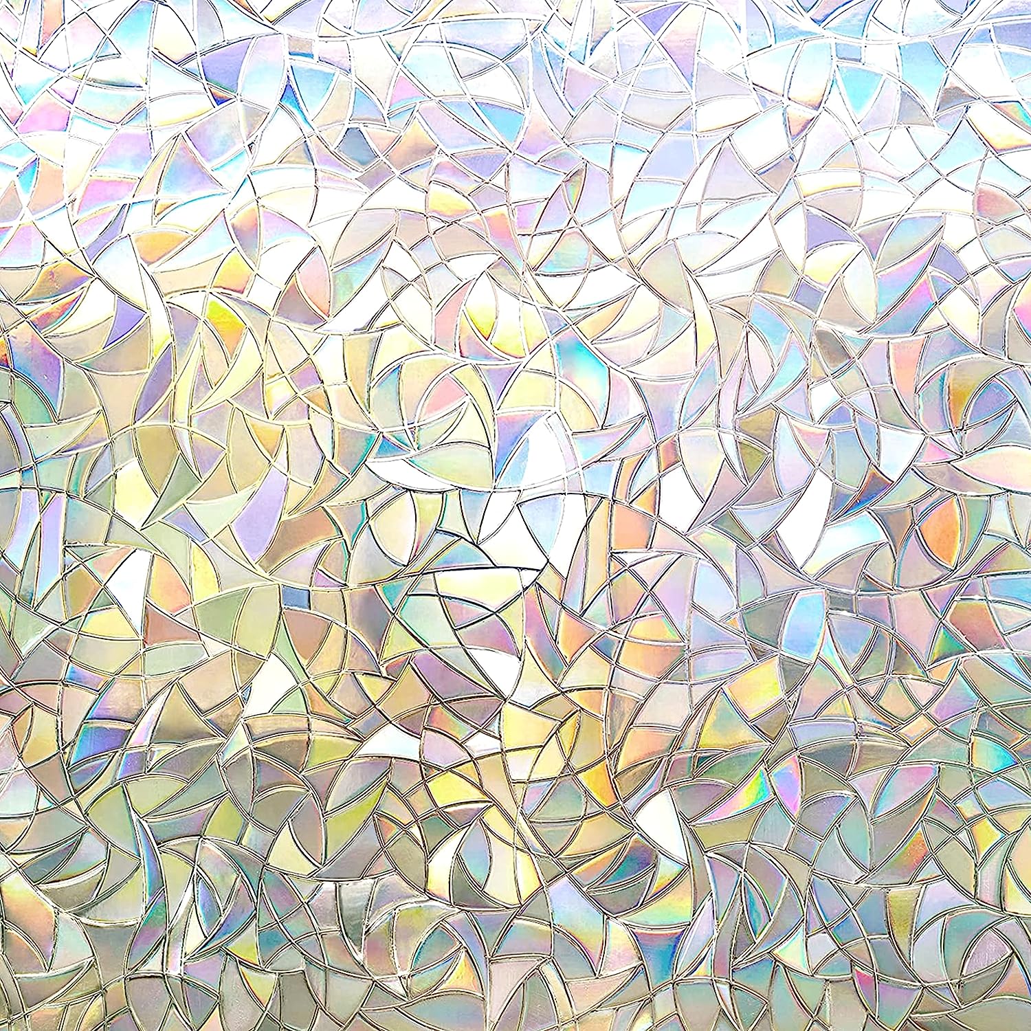 Rainbow Window Privacy Film Stained Glass Clings UV Blocker