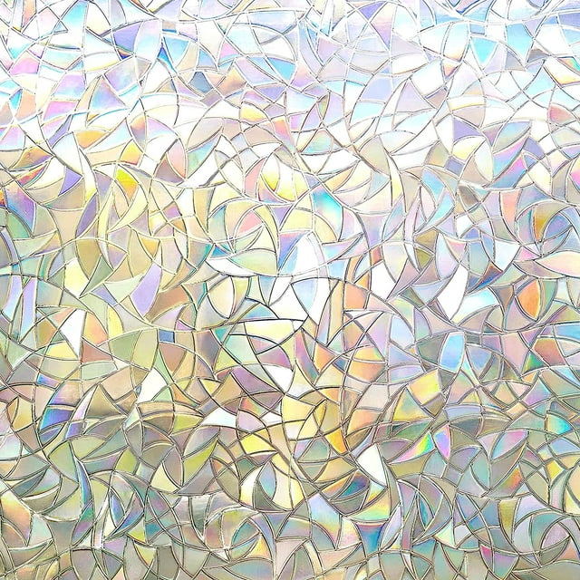 Rainbow Window Privacy Film Stained Glass Clings UV Blocker