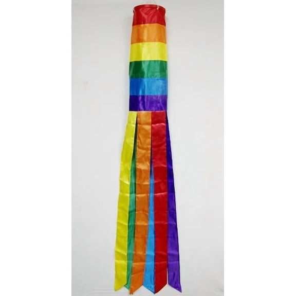 Rainbow Windsock 5 Feet Porch Deck Outdoor Party Decoration 100D Fabric X1