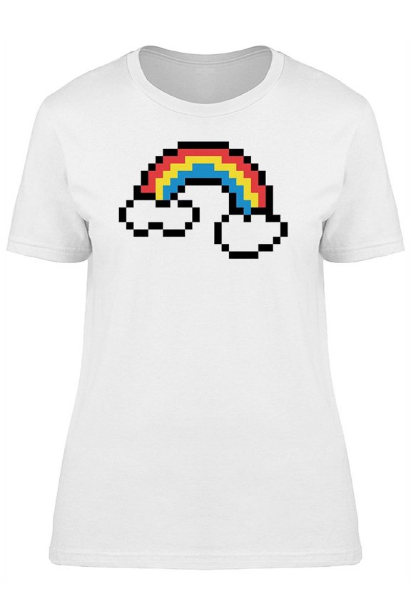 Rainbow With A Cloud Pixel Art Tee Women's -Image by Shutterstock