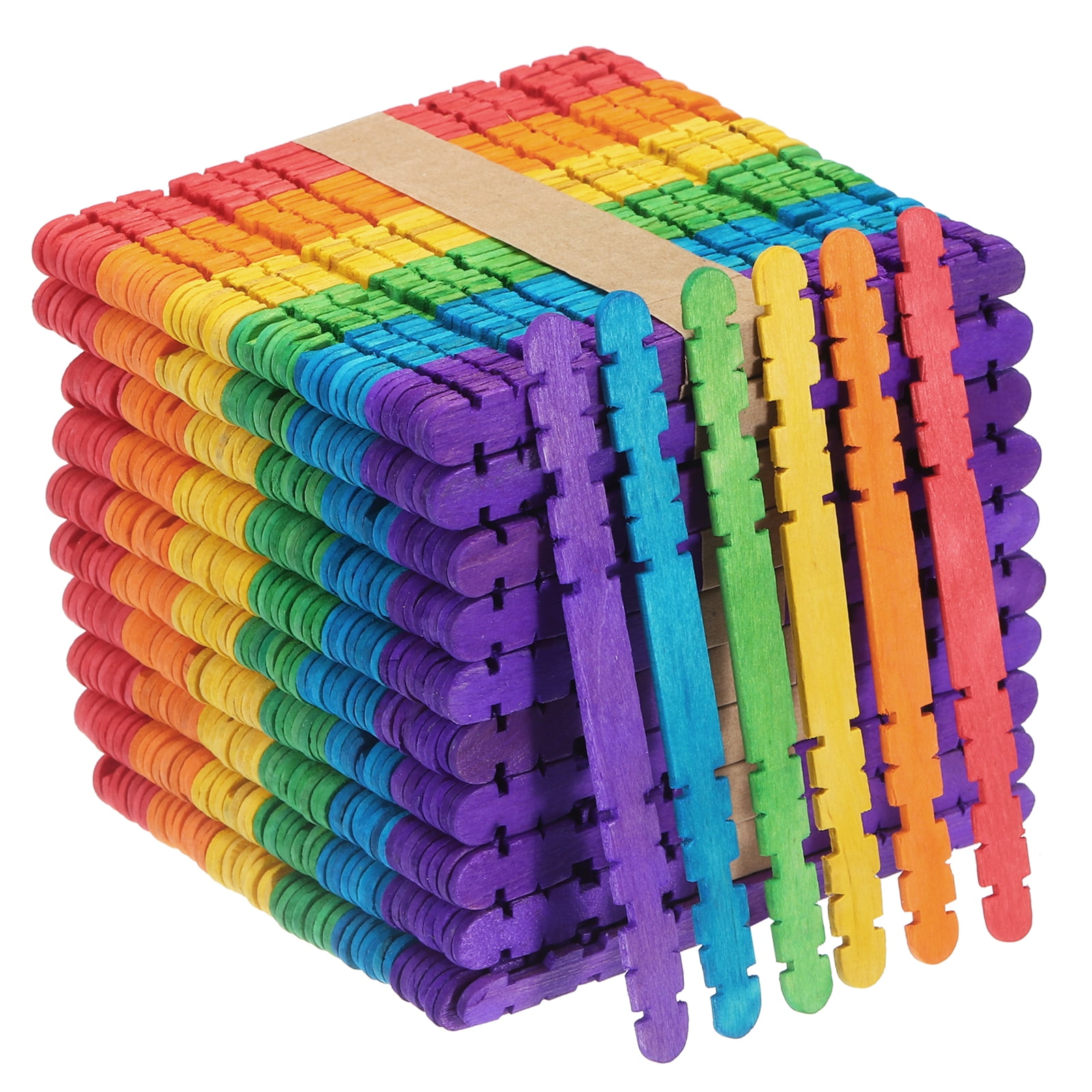 Rainbow Wood Crafts Sticks, 4.5" Colorful Wooden Craft Stick, for DIY