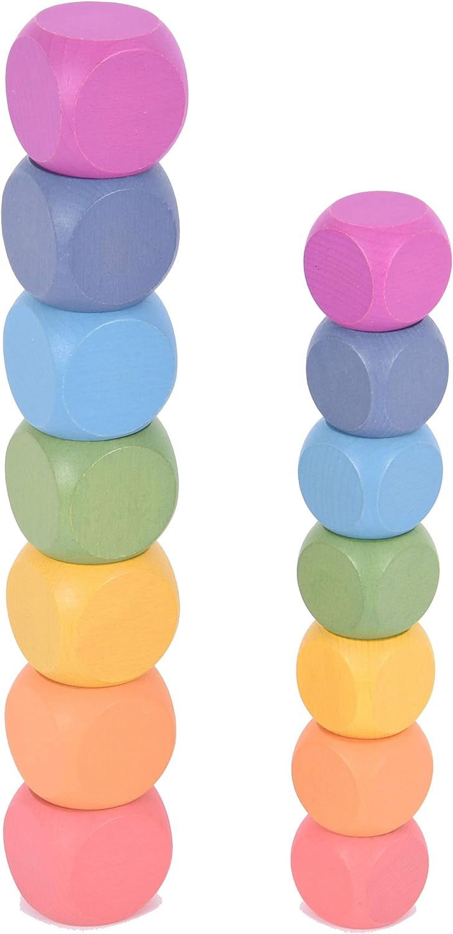 Rainbow Wooden Cubes Set Of 14 7 Different Colors For Ages 10M rainbow-wooden-cubes-set-of-14-7-different-colors-for-ages-10m