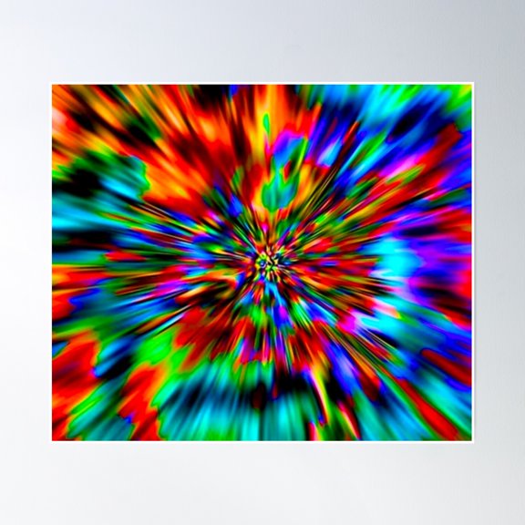 Rainbow Wormhole Tie-Dye Pattern Poster Wall Art, Modern Wall Decor, 8x12 UNFRAMED