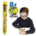 thumbnail image 1 of Rainbow Writer - Giraffe Pen by Deluxebase. Multicolored, Medium Point, 8-in-1 Retractable Novelty Ballpoint Pen with Cute Animal Design., 1 of 4
