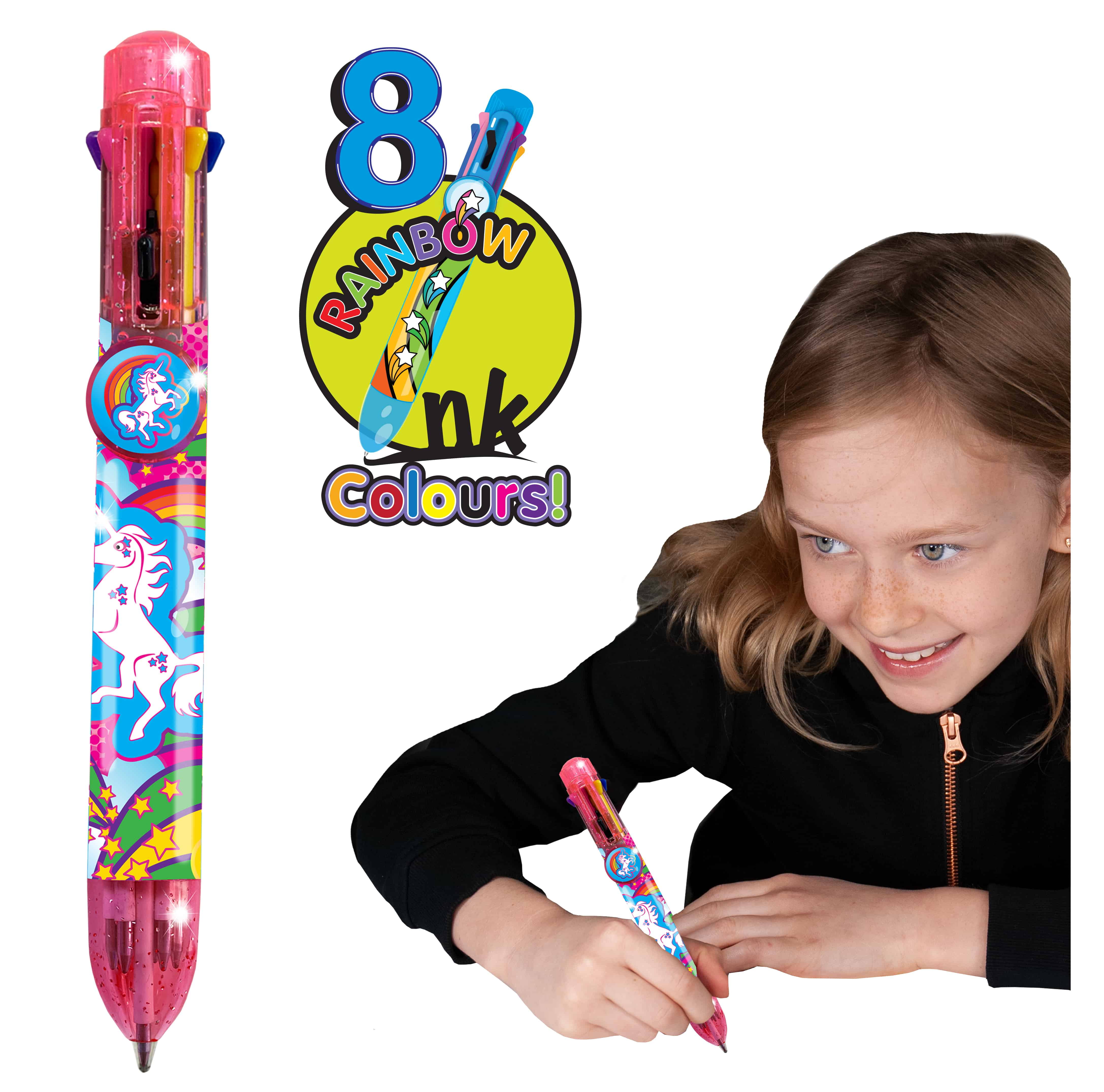 FONDOTIN 4Pcs unicorn ballpoint pen multicolor unicorn pen retractable  unicorn pens cute pens for girls retractable priting pen cute pens bulk  filling