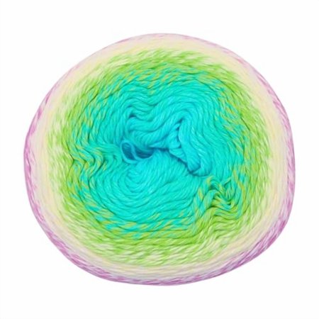 Rainbow Yarn, 215g/7.5oz, 888yds/970m, 40% Acrylic and 60% Cotton Gradient Cake Yarn, 1 Pack Light Weight for Spring Summer, for Crocheting and Amigurumi, #105 Kiwi Pop