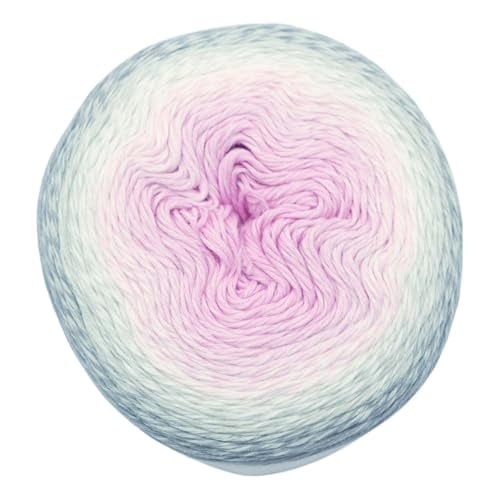 Rainbow Yarn, 215g/7.5oz, 888yds/970m, 40% Acrylic and 60% Cotton Gradient Cake Yarn, 1 Pack Light Weight for Spring Summer, for Crocheting and Amigurumi, #108 Strawberry Fog