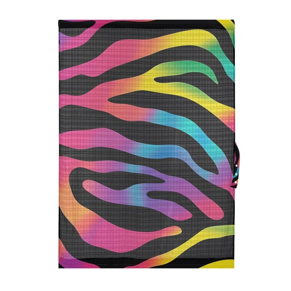 Rainbow Zebra Print Pattern Door Curtain Sheer Privacy Light Filtering Window Panel 1 Panel 25x40 Inch