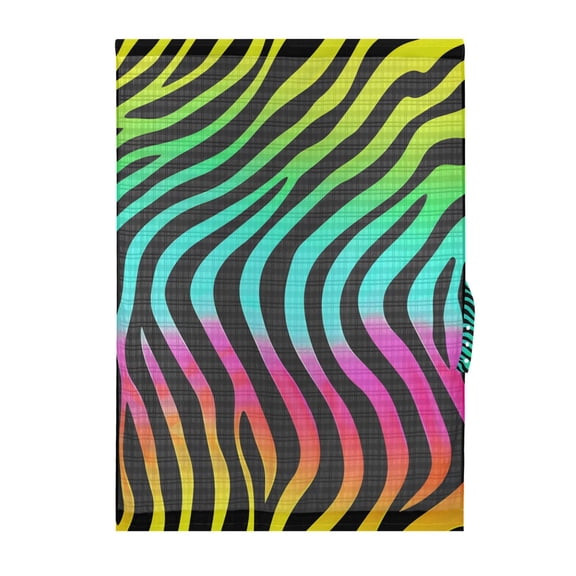 Rainbow Zebra Print Pattern Door Curtain Sheer Privacy Light Filtering Window Panel 1 Panel 25x40 Inch