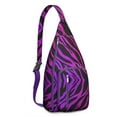 thumbnail image 1 of Rainbow Zebra Print Sling Bag - Colorful Abstract Zebra Stripes Crossbody Backpack for Women & Men, Modern Fashion Shoulder Bag (Cute Cartoon Zebra Pattern, Water-Resistant & Lightweight), 1 of 4