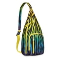 thumbnail image 1 of Rainbow Zebra Print Sling Bag - Colorful Abstract Zebra Stripes Crossbody Backpack for Women & Men, Modern Fashion Shoulder Bag (Cute Cartoon Zebra Pattern, Water-Resistant & Lightweight), 1 of 4