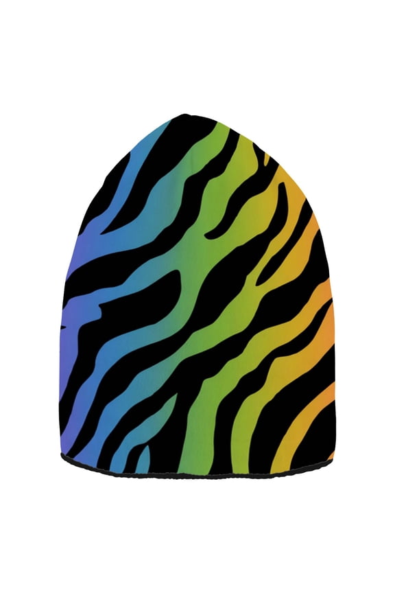 Rainbow Zebra Stripes Beanie Hat Unisex Warm Winter Hat Cap For Women Men Winter Running