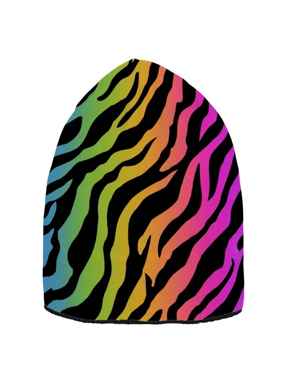 Rainbow Zebra Stripes Beanie Hat Unisex Warm Winter Hat Cap For Women Men Winter Running