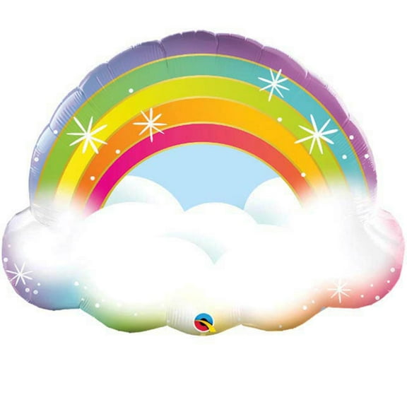 Rainbow and Cloud Balloon 32"