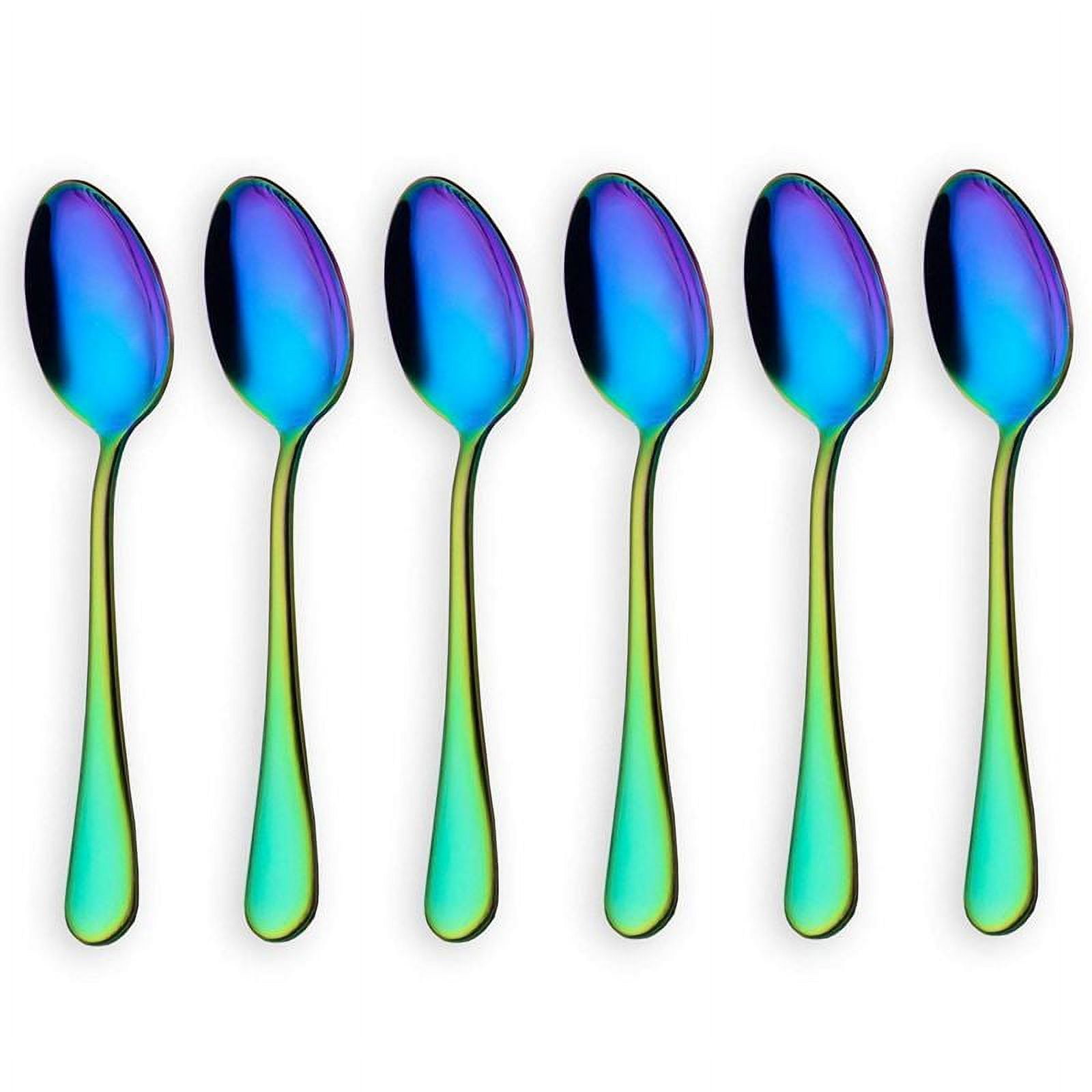Rainbow color TeaSpoons Coffee Spoon Mini Cake Spoon Stainless Steel 6