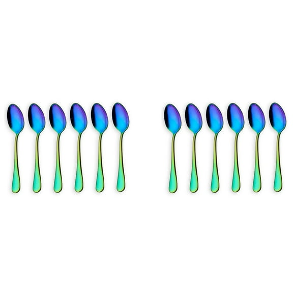 Rainbow color TeaSpoons Coffee Spoonl Set of 6 Pieces (Coffee Scoops)
