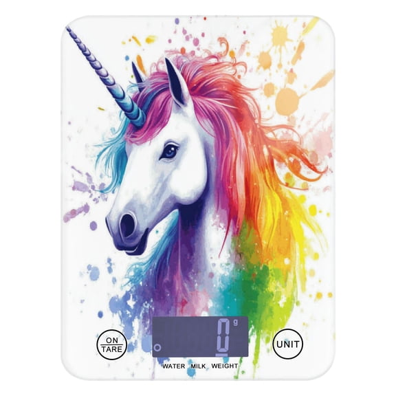 Rainbow-colored Unicorn Food Scale Digital Kitchen Scale Waterproof Grams Ounces lbs for For Baking and Cooking